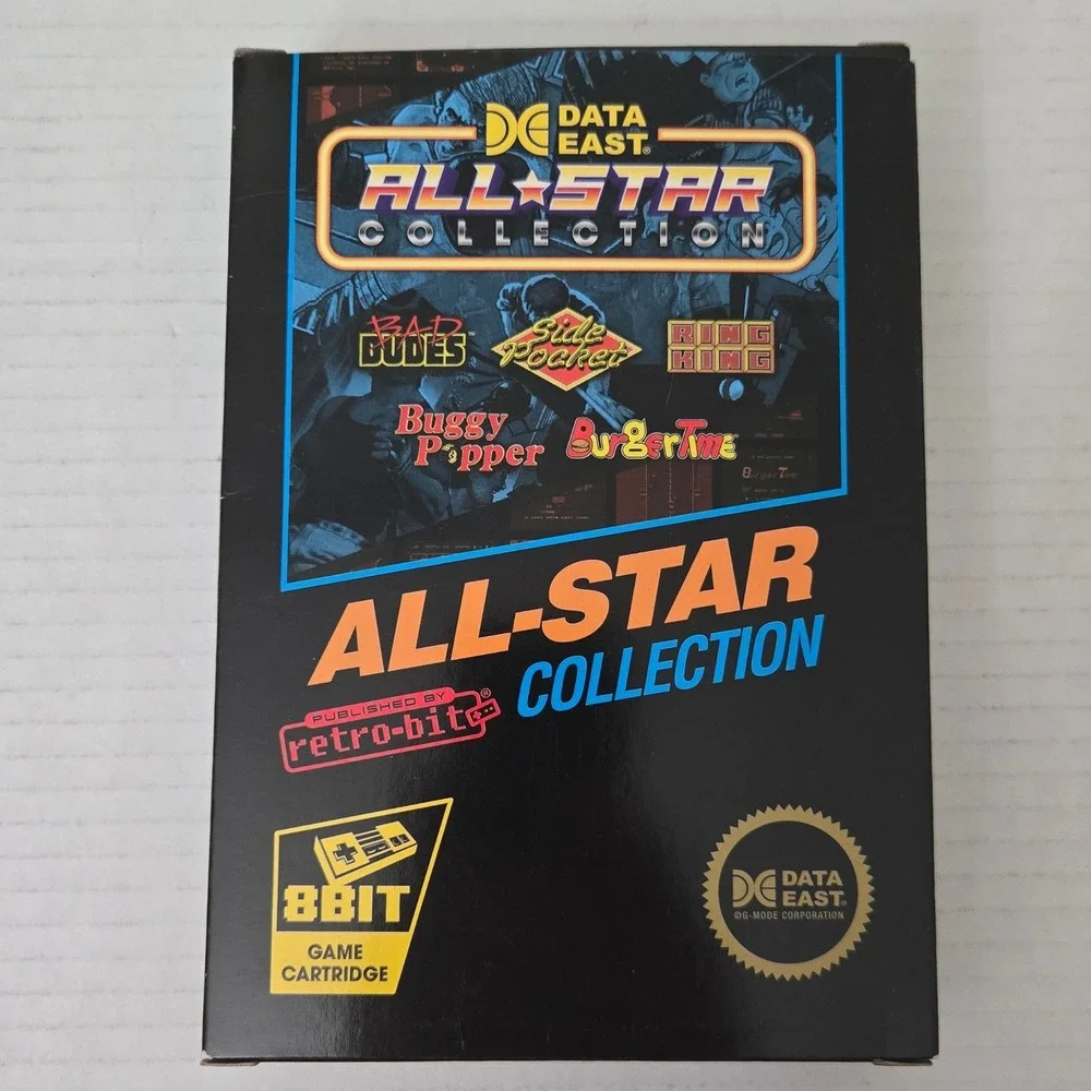 Retro Bit Data East All Star Collection NES Cartridge CIB BurgerTime Bad Dudes